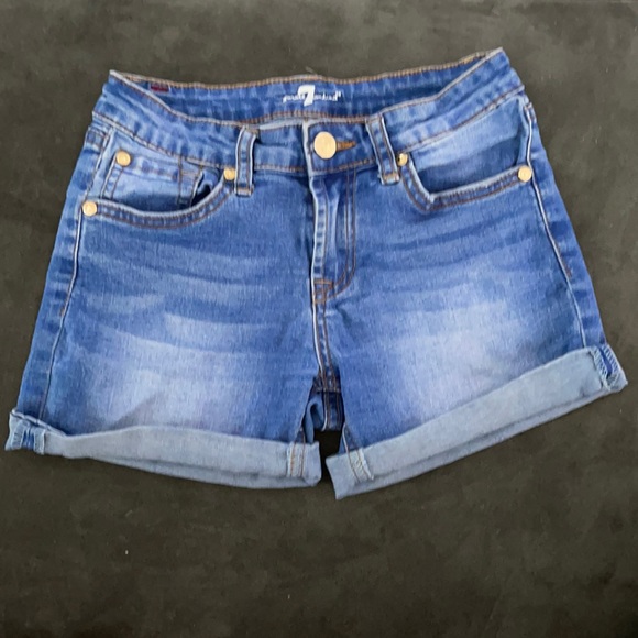 7 for all mankind Girls (youth) sz. 12 stretch denim shorts - Picture 1 of 5